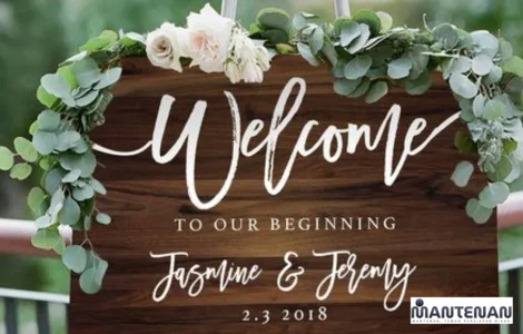 welcoming sign pernikahan kreatif